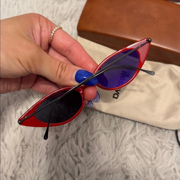 Illesteva Marianne Sunglasses — Red Swarovski Crystal Cat-Eye Sunglasses